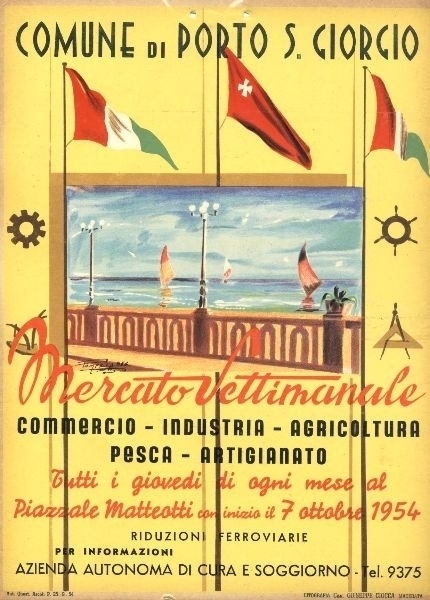 Manifesto della prima edizione del mercato nell'anno 1954